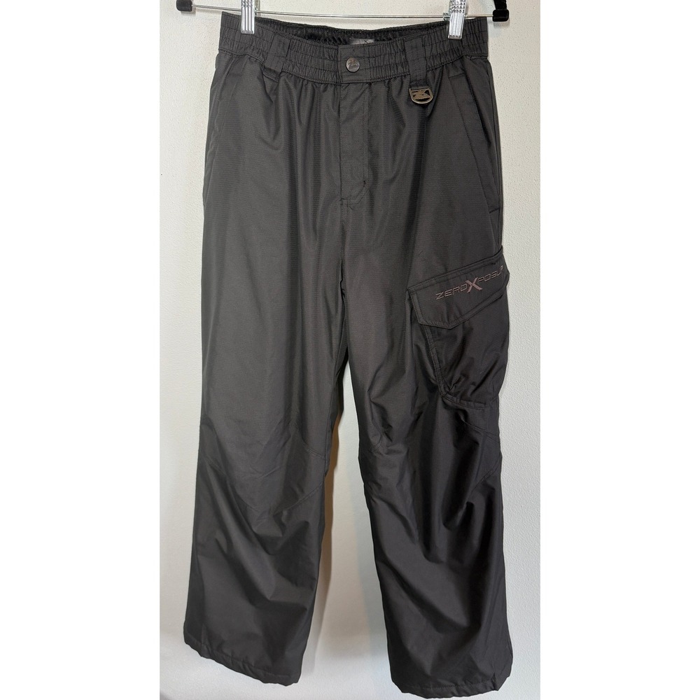 ZeroXposur Boys Snowpants Size L Black Platinum Cargo Insulated Winter Ski Snow